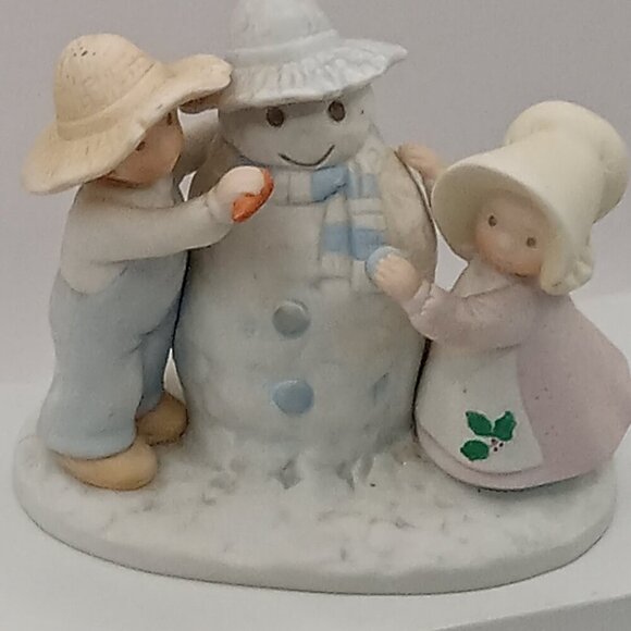 Home Interiors Other - Circle of Friends Snow Play SNOWMAN Figurine Psalm 51:7 Carrot Nose Kids figure